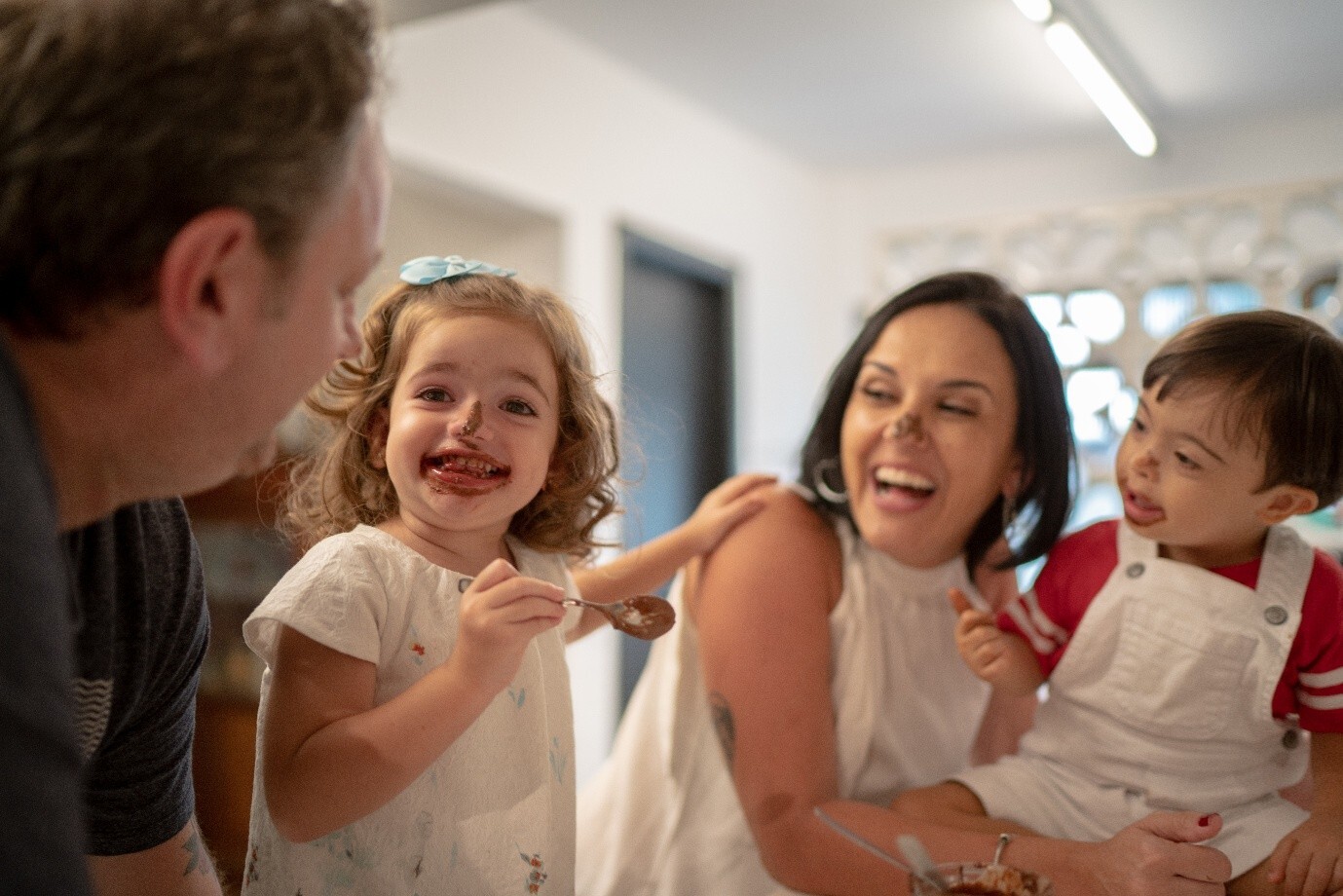 Messy play with children and parents