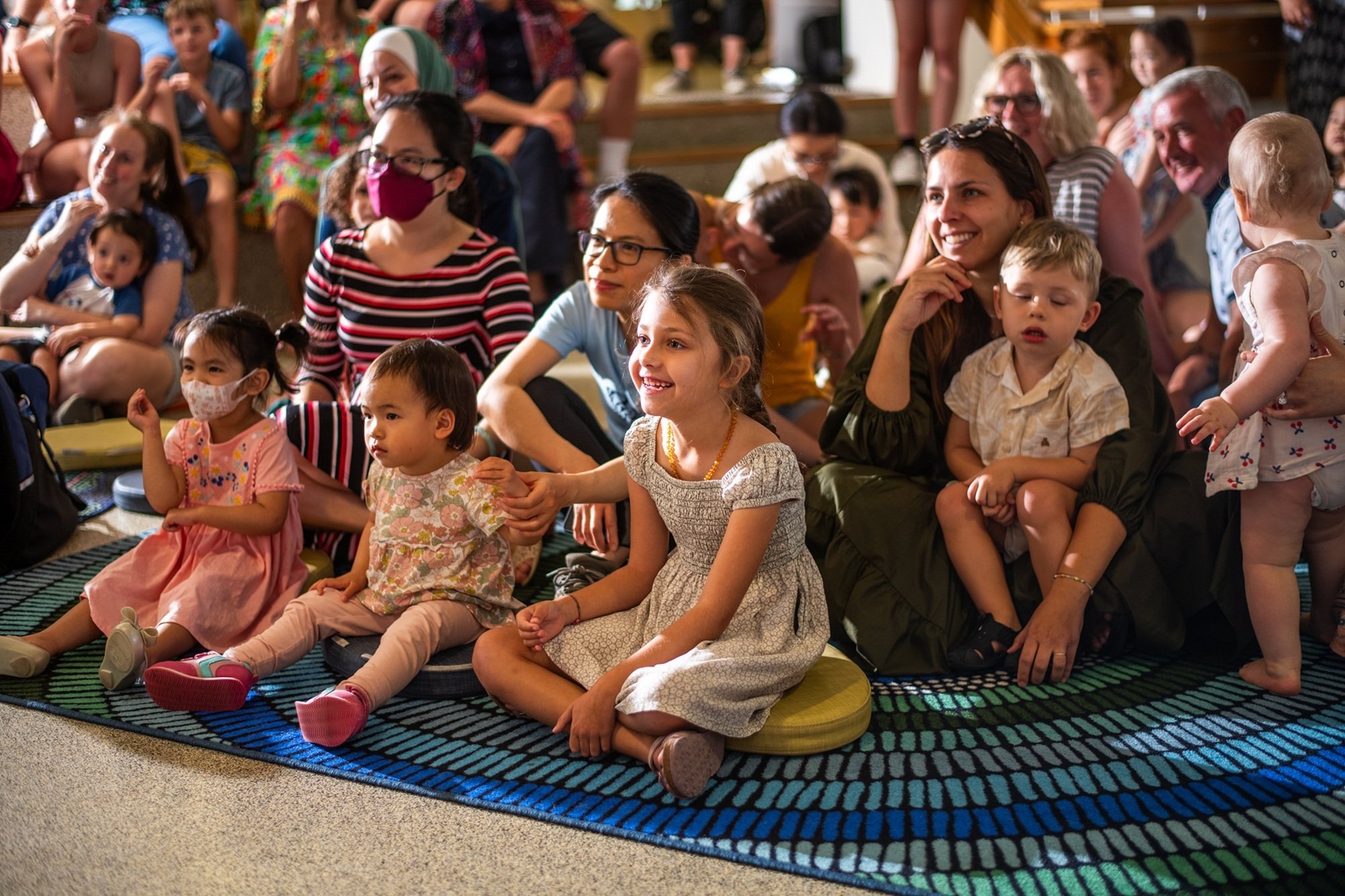Children listening to I Am Me